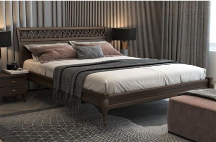Предлагаем недорогую двуспальную кровать Ажур арт с ажурной резьбой на изго. . фото 6