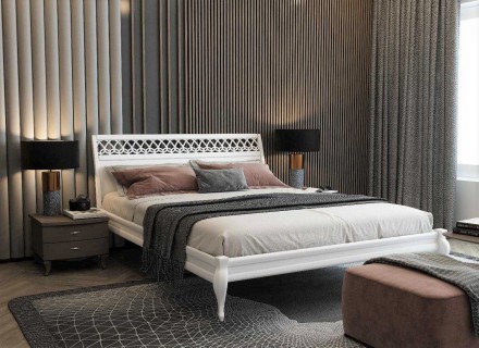 Предлагаем недорогую двуспальную кровать Ажур арт с ажурной резьбой на изго. . фото 5