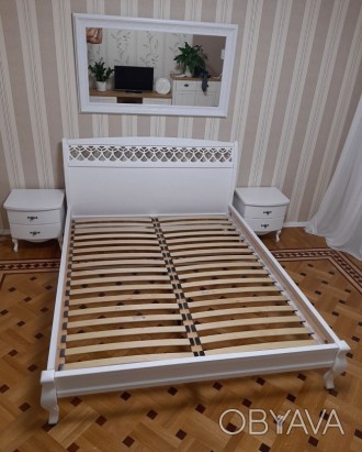 Предлагаем недорогую двуспальную кровать Ажур арт с ажурной резьбой на изго. . фото 1