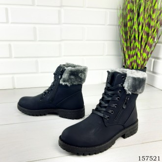 
Ботинки подростковые, черные на шнурках "Jone" эко нубук. Ботинки зимние. Ботин. . фото 7