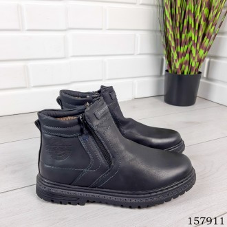 
Детские, подростковые ботинки зимние на молнии, черного цвета из эко кожи, внут. . фото 6