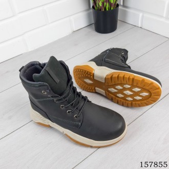 
Мужские ботинки демисезонные на шнурках, серого цвета из эко нубука, внутри тек. . фото 7