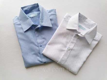 Рубашка для мальчика подростка голубая. Рубашка с длинным рукавом выполнена на к. . фото 4