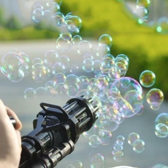 Кулемет з мильних бульбашок, BUBBLE GUN BLASTER машинка для бульбашок, генератор. . фото 7
