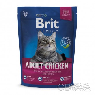 Сухой корм Brit Premium Cat Adult Chicken 300г для взрослых с курицей.Изысканная. . фото 1