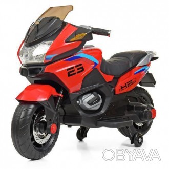 Детский мотоцикл M 4272 кожаное сиденье - имеет два мощных мотора и аккумулятор . . фото 1
