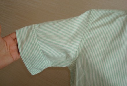 Стильная красивая женская рубашка с коротким рукавом в полоску от известного аме. . фото 5