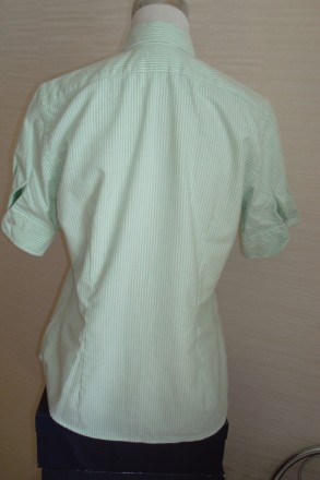 Стильная красивая женская рубашка с коротким рукавом в полоску от известного аме. . фото 7