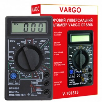 
Мультиметр VARGO DT 830B со звуком черный Продажа оптом и в розницу. Доставка т. . фото 3