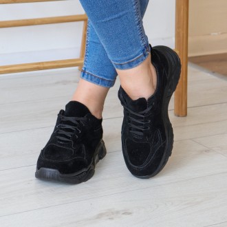 Женские кроссовки черные Oparis 3188 Кроссовки женские выполнены из обувного иск. . фото 2