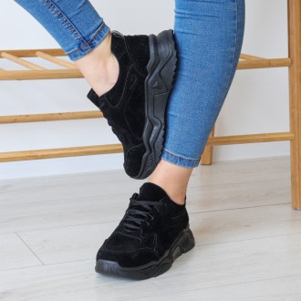 Женские кроссовки черные Oparis 3188 Кроссовки женские выполнены из обувного иск. . фото 5