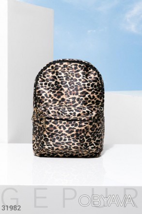 Доступные размеры: ун Маленький рюкзак в леопардовый принт: ручка, регулируемые . . фото 1
