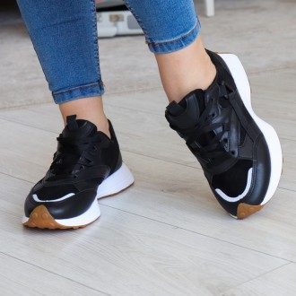 Женские кроссовки черные Murava 3197 Кроссовки женские выполнены из обувного иск. . фото 5