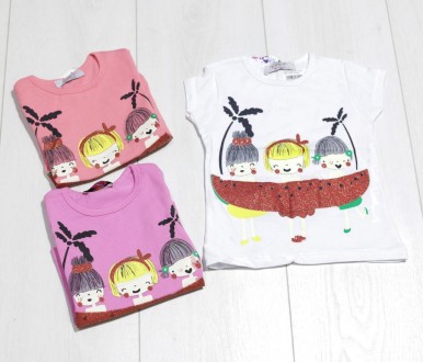 Детская футболка для девочки, Отичный дизайн, посадка, красивые расцветки и рису. . фото 2