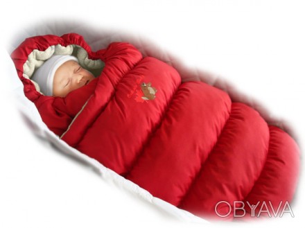 Зимний пуховый конверт одеяло для новорожденных на меху "Inflated”. Разные цвета. . фото 1