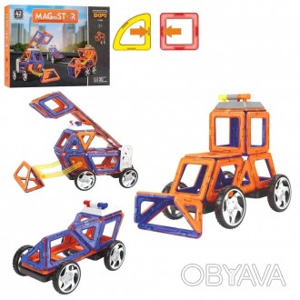 Детский магнитный конструктор в комплекте с колесами для машин Limo Toy "Стройте. . фото 1