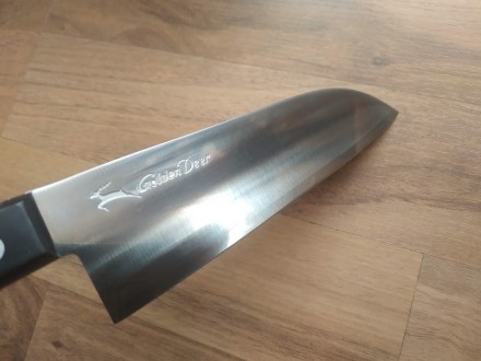 Елітна високоякісна, високовуглецева нержавіюча сталь ATS-34. Santoku - японська. . фото 5