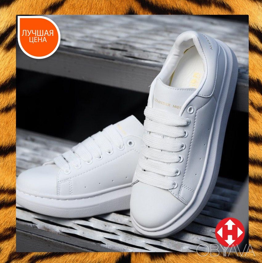 ᐈ ? Кроссовки кеды мужские Alexander McQueen, Triple White (Александр ...