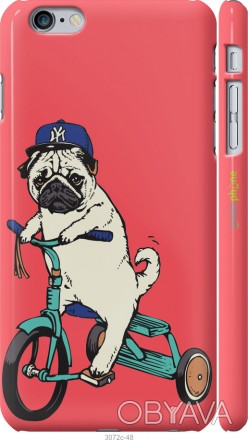 Чехол "Мопс на велосипеде" для Apple iPhone 6 PlusПредставляем Вашему вниманию д. . фото 1