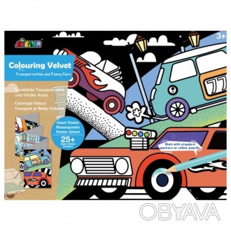 Набір для малювання AVENIR гігантська вельвет-розмальовка "Транспорт і автомобіл. . фото 1