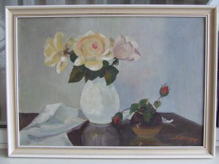 Закарпатская школа . КУЛТАН Иштван раз.65 х 50 см. х.м. 1963 год. натюрморт с цв. Ужгород. фото 1 Закарпатская школа . КУЛТАН Иштван раз.65 х 50 см. х.м. 1963 год. натюрморт с цв. Ужгород. фото 1