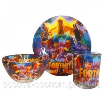 Набор детской стеклянной посуды Fortnite.. Харків. фото 1 Набор детской стеклянной посуды Fortnite.. Харків. фото 1