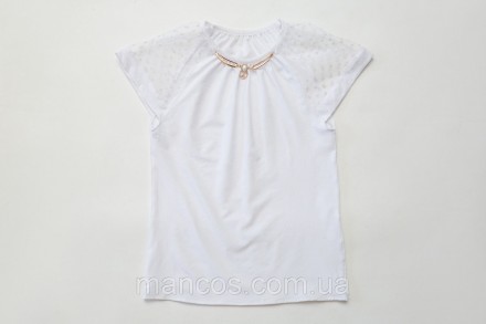 Блузка для девочки р.122,128,134,140 с коротким рукавом SmileTime Olivia, белая . Кривой Рог. фото 1 Блузка для девочки р.122,128,134,140 с коротким рукавом SmileTime Olivia, белая . Кривой Рог. фото 1