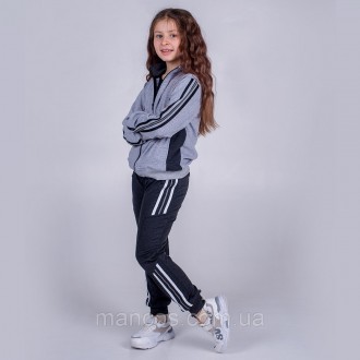 Спортивный костюм для девочки (кофты и штаны) SmileTime Just Stripes серый 158. Кривой Рог. фото 1 Спортивный костюм для девочки (кофты и штаны) SmileTime Just Stripes серый 158. Кривой Рог. фото 1