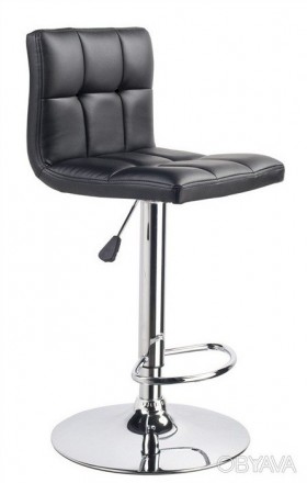 Высокий барный стул, хромированное металлическое основание с подножкой, поворачи. . фото 3