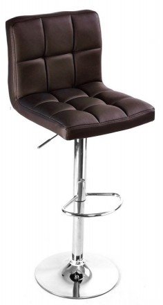Высокий барный стул, хромированное металлическое основание с подножкой, поворачи. . фото 4