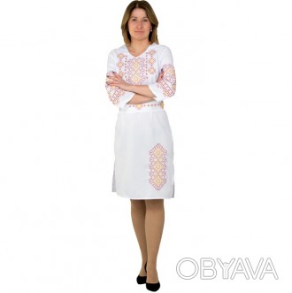 Нарядное женское вышитое платье вышиванка в украинском стиле, с орнаментом.
Разм. . фото 1