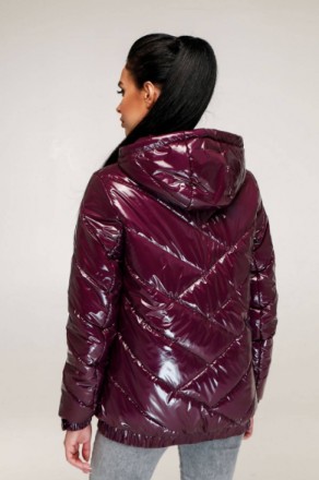 
Демисезонная стеганая куртка с силиконом на молнии, с капюшоном, силиконовой на. . фото 3