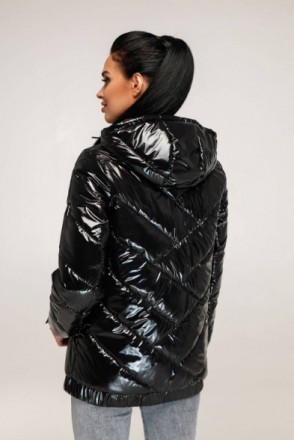 
Демисезонная стеганая куртка с силиконом на молнии, с капюшоном, силиконовой на. . фото 4