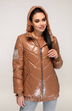 
Демисезонная стеганая куртка с силиконом на молнии, с капюшоном, силиконовой на. . фото 2