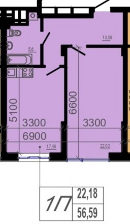 Продается 1-комнатная квартира свободной планировки в ЖК Фаворит с окнами во дво. . фото 5