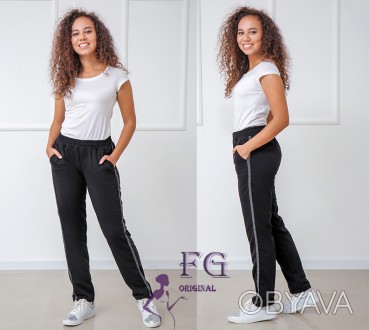 
Удобные брюки из трикотажа с лампасами
Женские трикотажные штаны – комфортный в. . фото 1