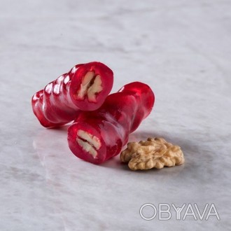 
Чурчхела виноградная со вкусом малины и грецким орехом ТМ "AuDin" 120г.Cостав:#. . фото 1