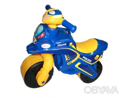 Каталка Doloni-toys Байк Полиция Синий с желтым (0138(9)/570 Работаем с 2011 год. . фото 1