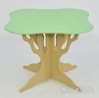 Стол "Мася" ножка в форме дерева (выс.46см), столешница квадрат салат. (диам.62с. . фото 1