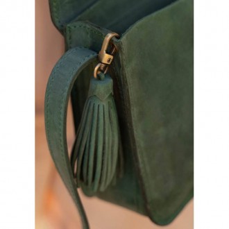 Шкіряна жіноча бохо-сумка Лілу зелена Crazy Horse BlankNote (BN-BAG-3-iz-man) пр. . фото 11