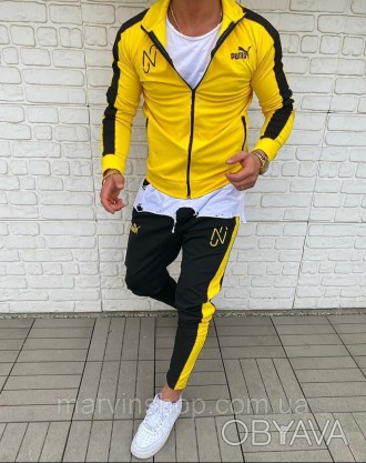 
Спортивный костюм мужской демисезонный черный жёлтый Puma 
Спортивный костюм - . . фото 1