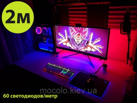 2 метри Адаптивна підсвічування Ambilight на 60 діодів/метр для Android-TV і ПК. Київ. фото 1 2 метри Адаптивна підсвічування Ambilight на 60 діодів/метр для Android-TV і ПК. Київ. фото 1