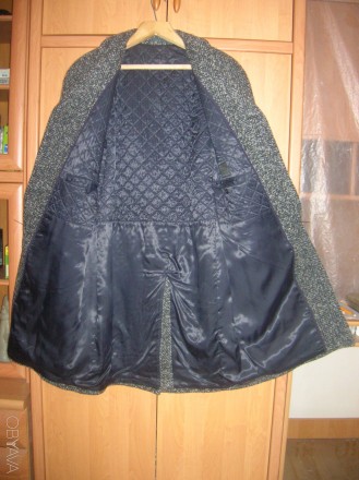 Шикарное модное пальто на весну-осень-зиму  из ткани букле серый меланж , нить-ш. . фото 5