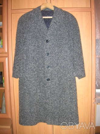 Шикарное модное пальто на весну-осень-зиму  из ткани букле серый меланж , нить-ш. . фото 1