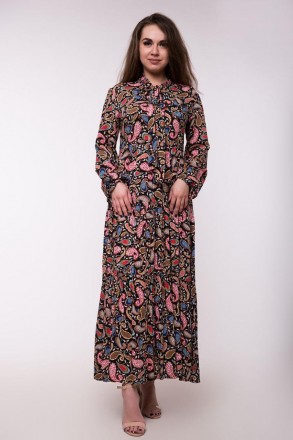
Длинное летнее платье макси с бантом и растительным принтом D630S-7 розовое
Дли. . фото 2
