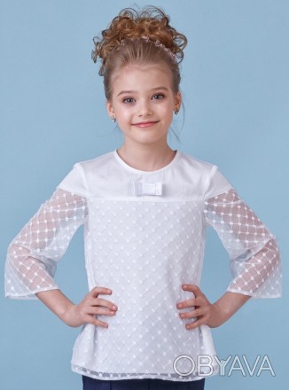 Элегантная блуза для девочки от ТМ Зиронька. Блуза с рукавом три-четверти. Модел. . фото 1