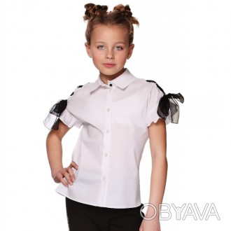 Красивая блузка для девочек от украинского производителя Лукас. Блуза с коротким. . фото 1