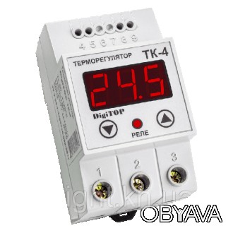 Терморегулятор ТК-4 16А (3,5 кВат) одноканальный цифровой DIN-рейка DigiTOP
 Тер. . фото 1
