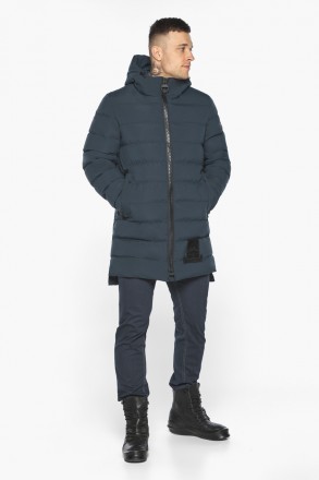Мужская брендовая зимняя куртка со вшитым капюшоном и тракторной молнией позволи. . фото 3