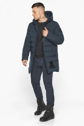 Мужская брендовая зимняя куртка со вшитым капюшоном и тракторной молнией позволи. . фото 4